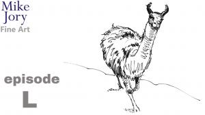 Five minute llama drawing - animal alphabet challenge - episode L